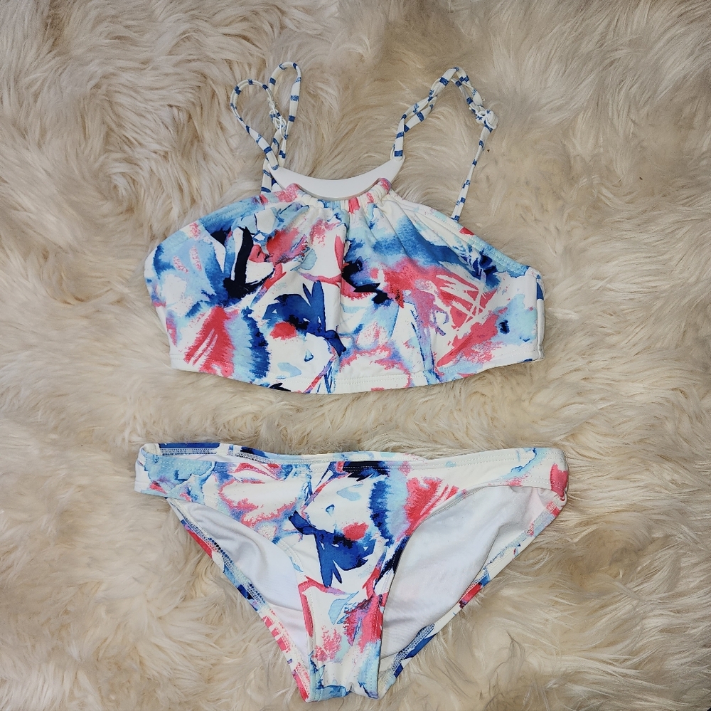 Vince Camuto Blue and Pink Bikini Set